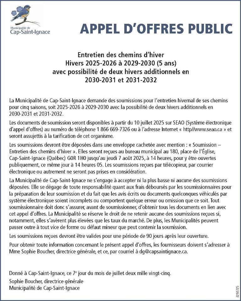 Appel d’offre public