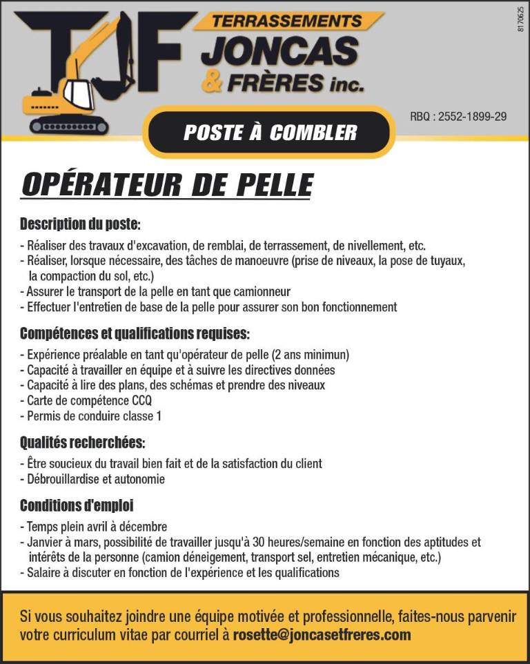 OPÉRATEUR DE PELLE