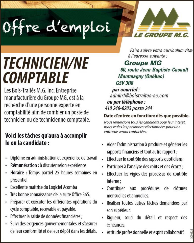 TECHNICIEN/NE COMPTABLE