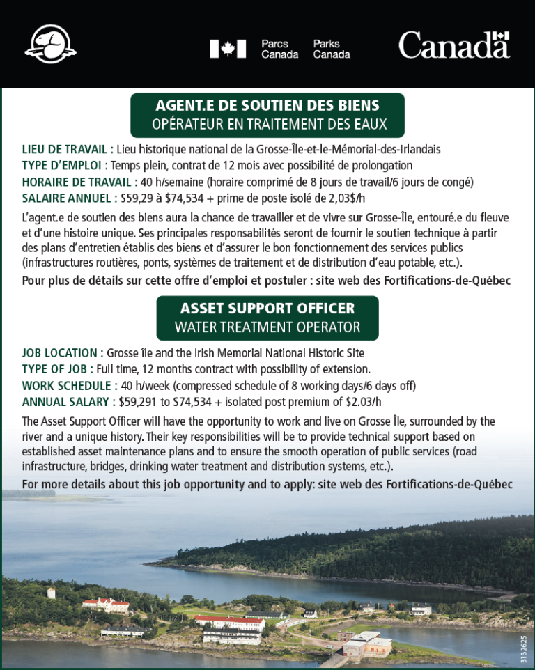 AGENT.E DE SOUTIEN DES BIENS / OPÉRATEUR EN TRAITEMENT DES EAUX