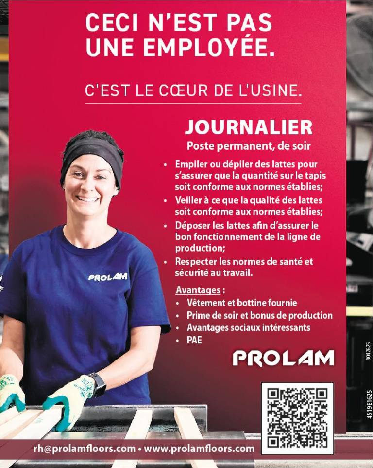 Journalier, poste permanent de soir