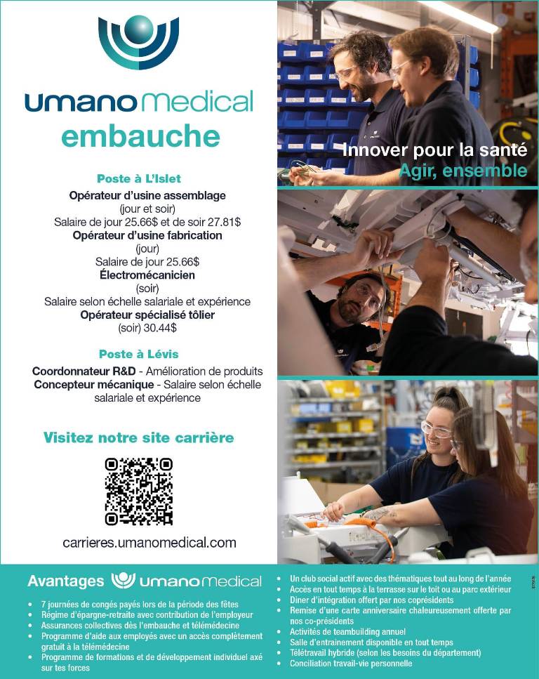 Divers postes à combler chez UmanoMedical