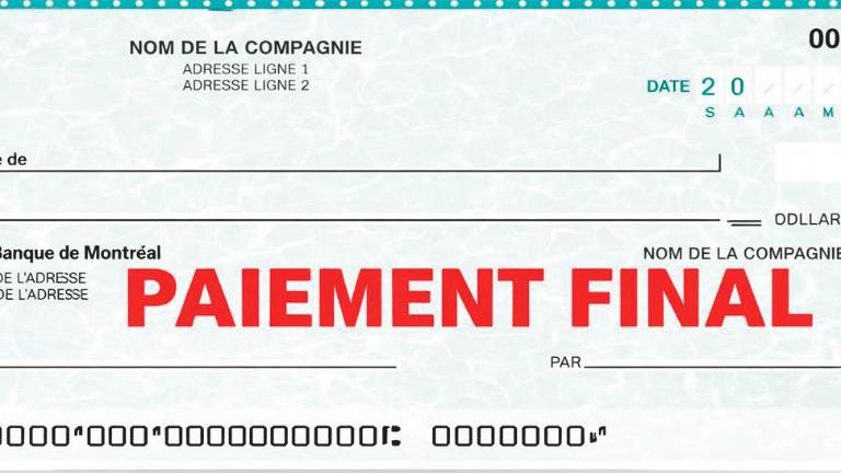 La mention « paiement final » fait échec à une réclamation de plus de 4 000 $